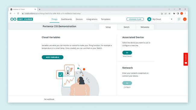 Arduino Cloud "Thing" setup